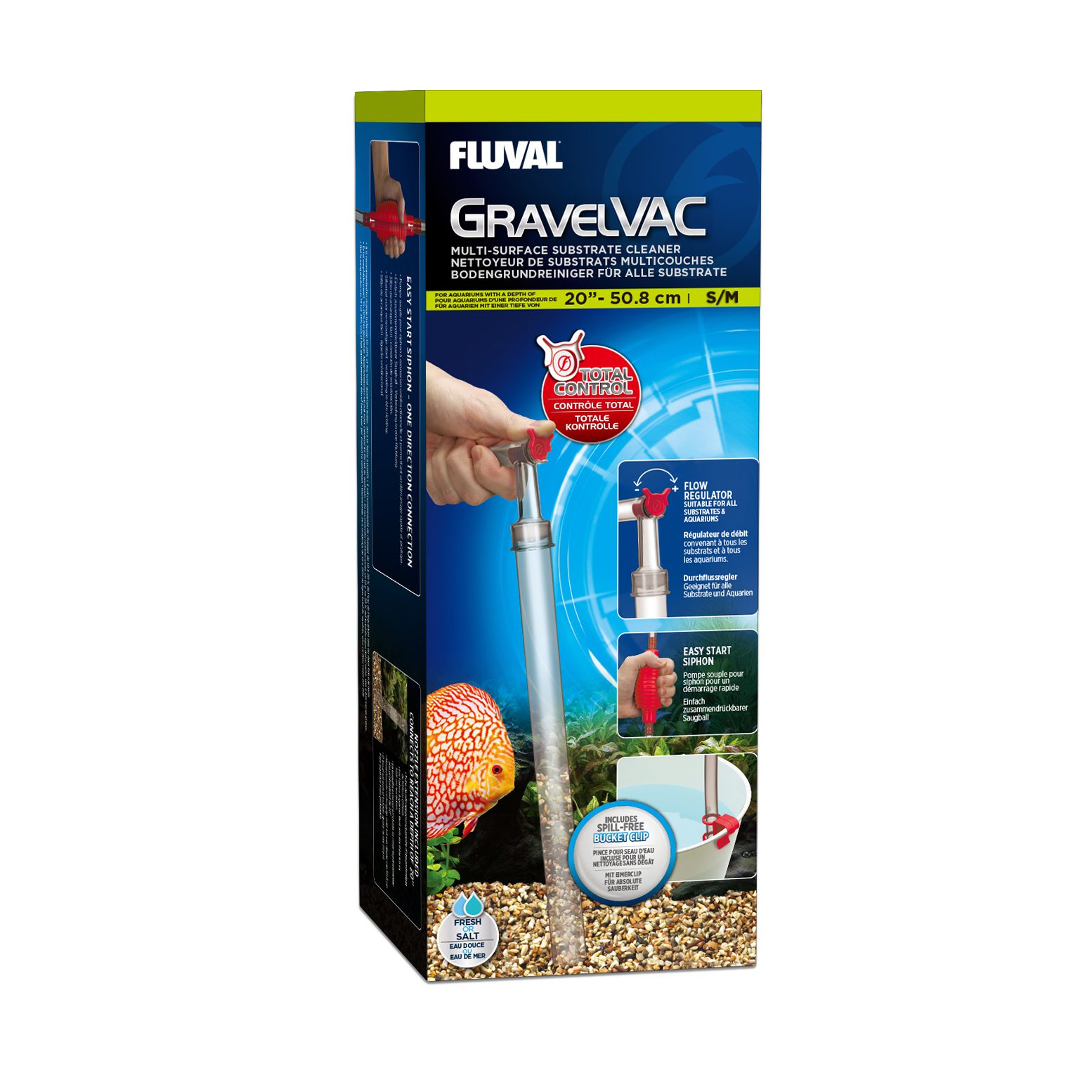 Fluval GravelVac Cleaner for All Substrates, Small/Medium