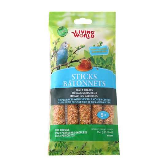 Bâtonnets Living World pour perruches ondulées, saveur de miel
