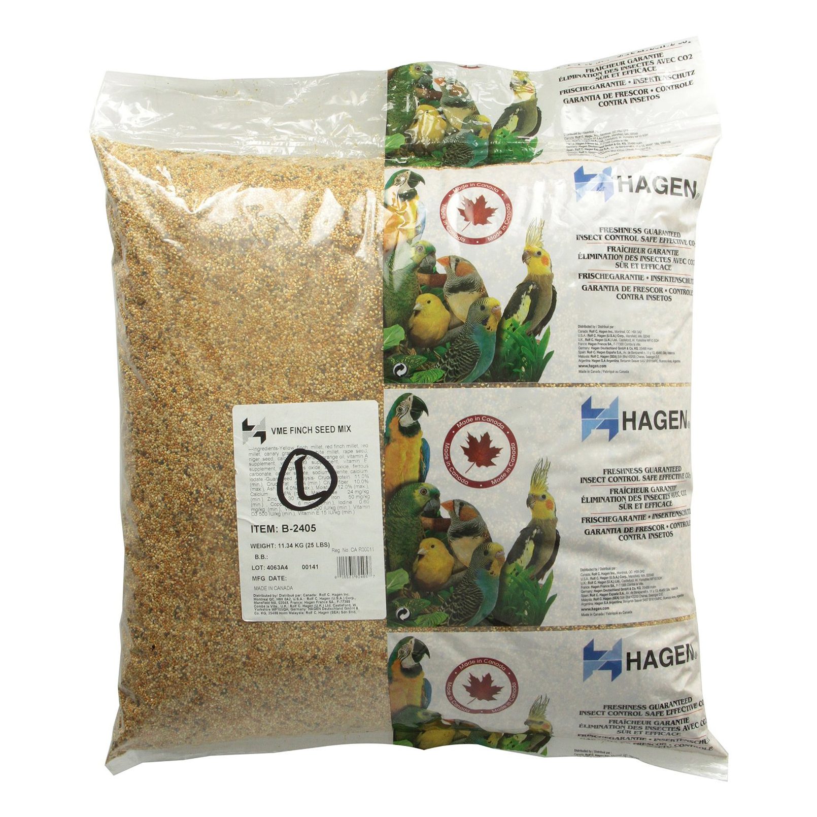 Mélange de graines de base EVM Hagen pour pinsons, 11,3 kg (25 lb)