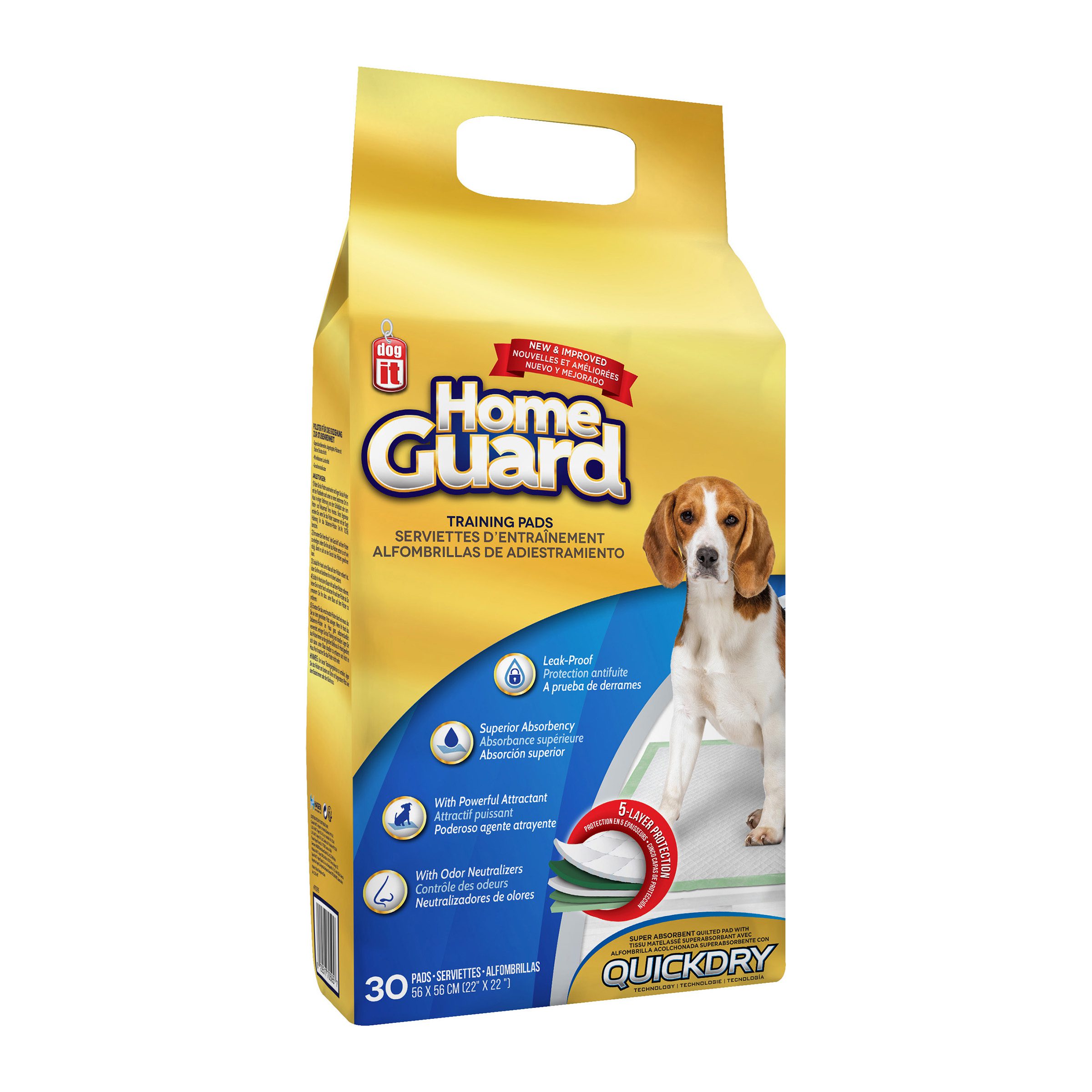 Serviettes d’entraînement Home Guard Dogit pour chien, paquet de 30