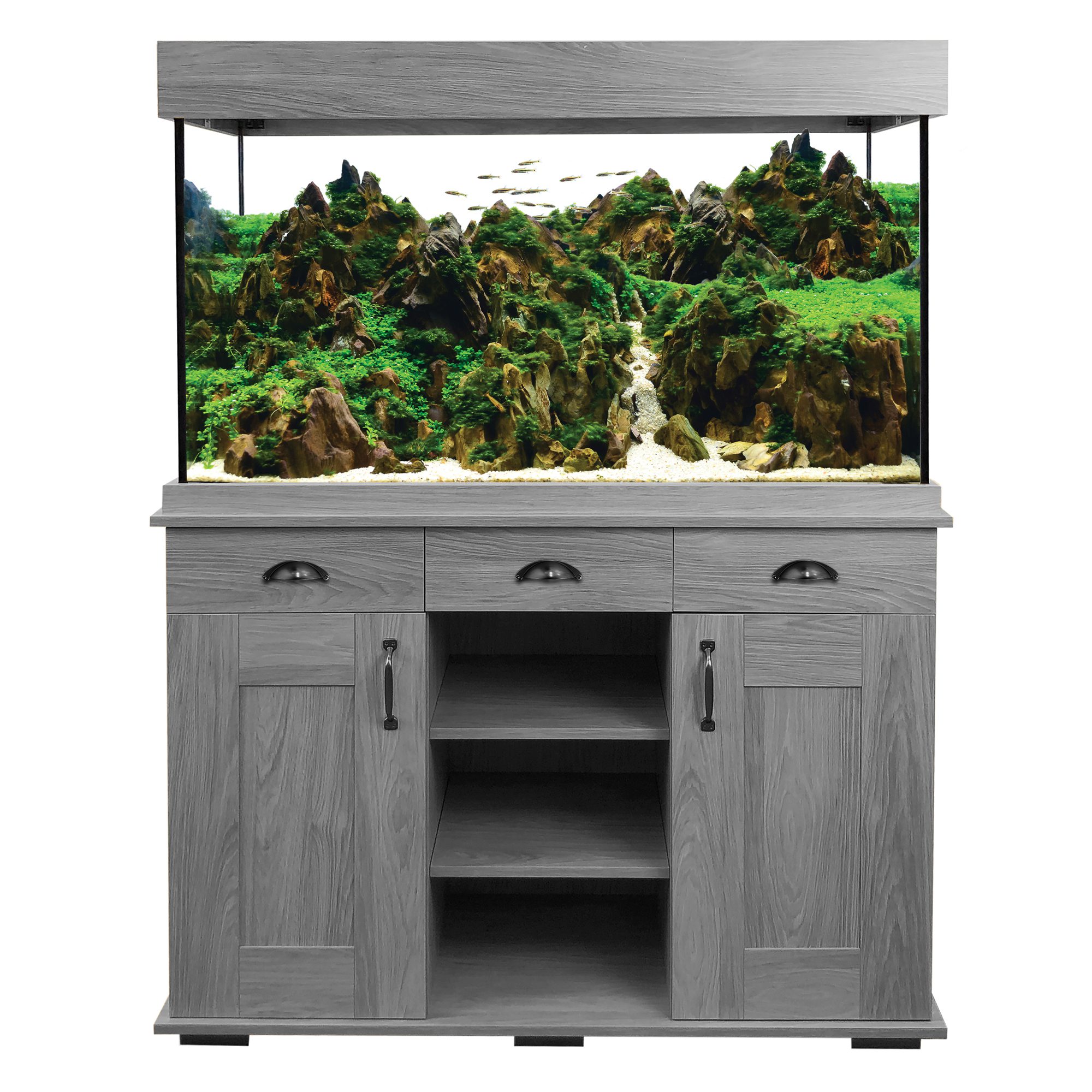 Shaker Aquarium Set - 252 L (66.5 US Gal) - Grey Oak