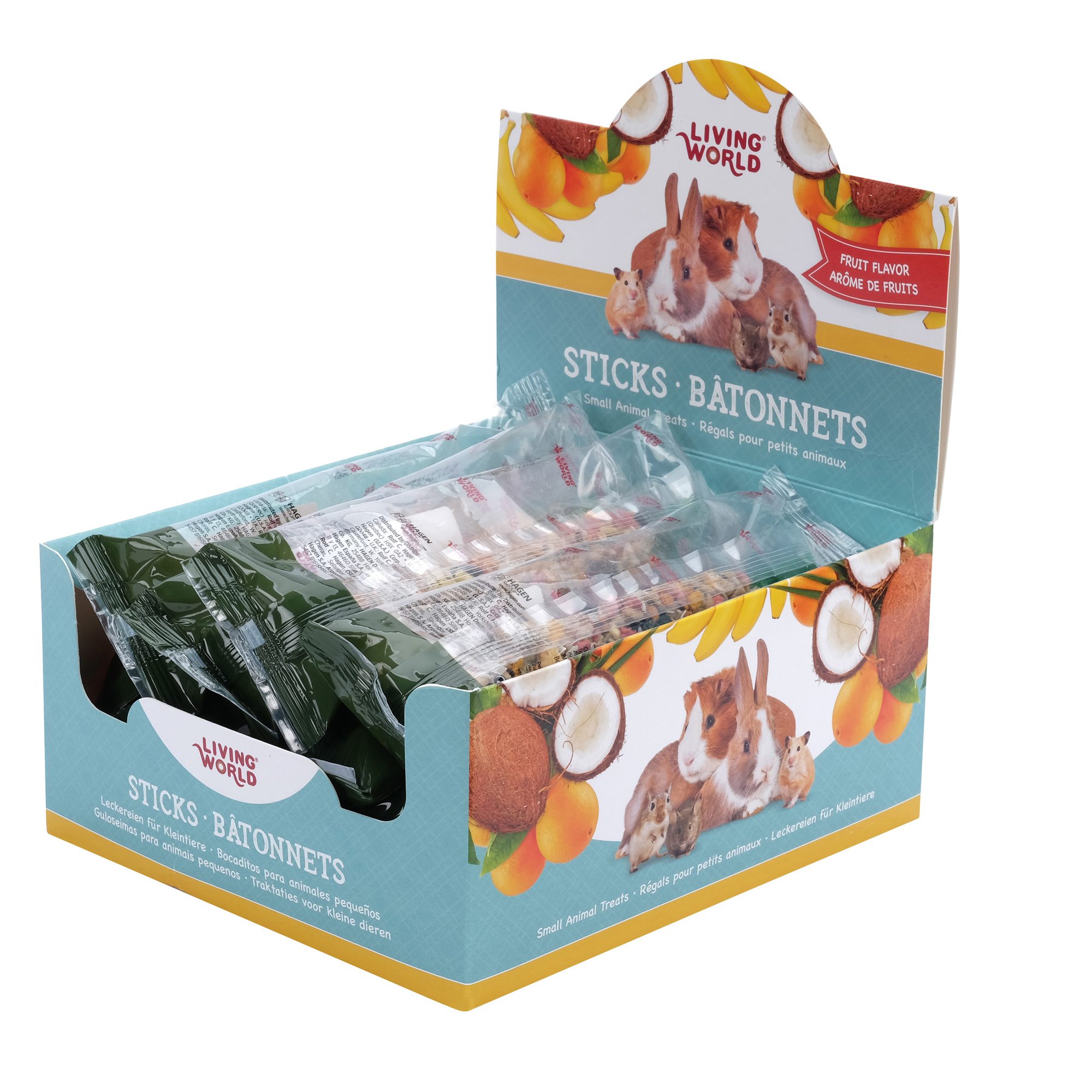 Living World Small Animal Sticks - Fruit Flavour - 45 g (1.5 oz) - Display of 12 Pieces